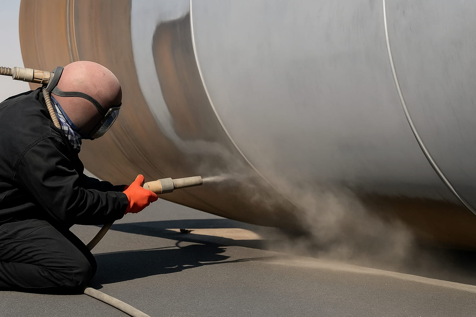 Blasting Pros dustless sandblasting operator